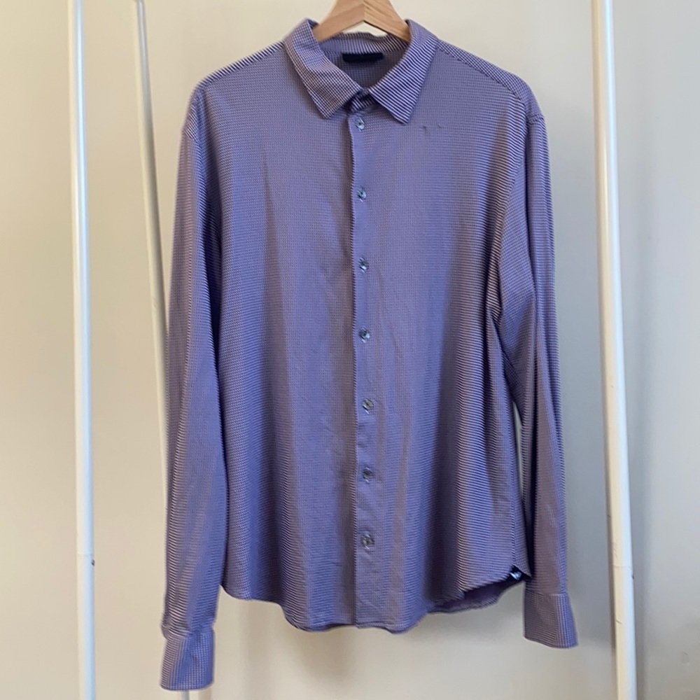 Emporio Armani extra large button down dress shirt cotton stretch slim fit